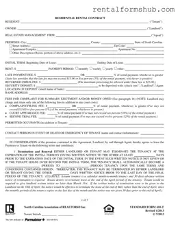 Fill Out a Valid Nc Residential Rental Contract 410 T Form