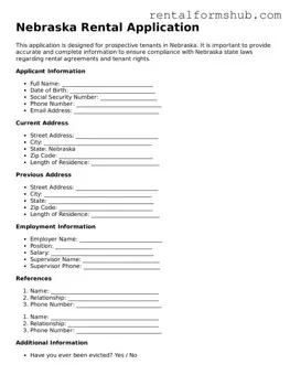 Official Nebraska Rental Application Template