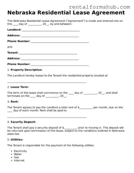 Official Nebraska Residential Lease Agreement Template