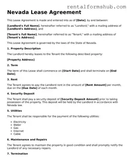 Official Nevada Lease Agreement Template