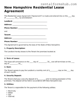 Official New Hampshire Residential Lease Agreement Template
