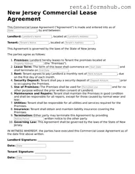 Official New Jersey Commercial Lease Agreement Template