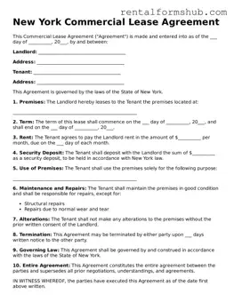 Official New York Commercial Lease Agreement Template