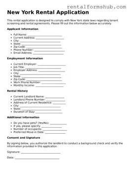 Official New York Rental Application Template
