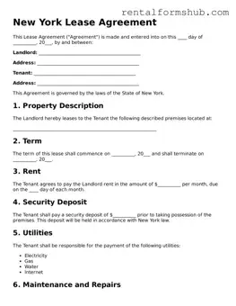 Official New York Lease Agreement Template
