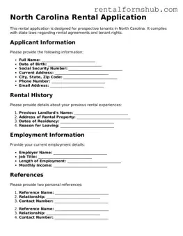 Official North Carolina Rental Application Template
