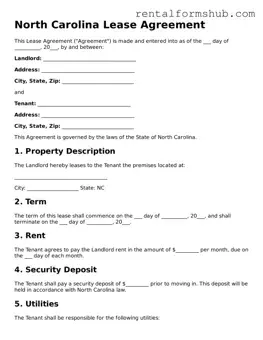 Official North Carolina Lease Agreement Template