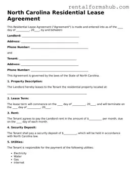 Official North Carolina Residential Lease Agreement Template