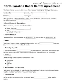 Official North Carolina Room Rental Agreement Template