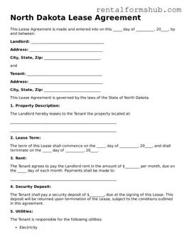 Official North Dakota Lease Agreement Template