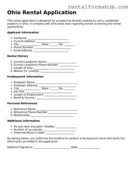 Official Ohio Rental Application Template