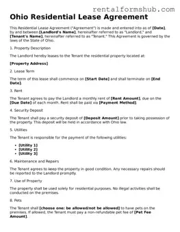 Official Ohio Residential Lease Agreement Template