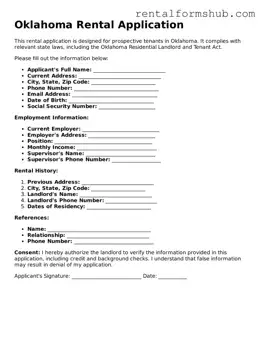 Official Oklahoma Rental Application Template