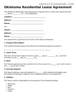 Official Oklahoma Residential Lease Agreement Template