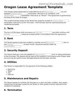 Official Oregon Lease Agreement Template