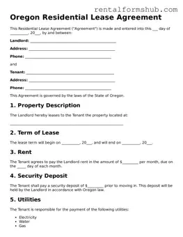 Official Oregon Residential Lease Agreement Template