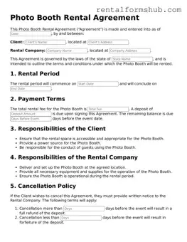 Blank Photo Booth Rental Agreement Template