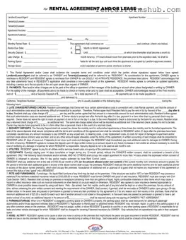 Fill Out a Valid Aoa Rental Agreement Form