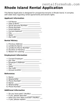 Official Rhode Island Rental Application Template