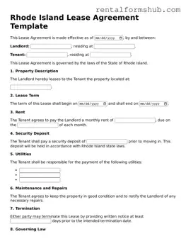 Official Rhode Island Lease Agreement Template