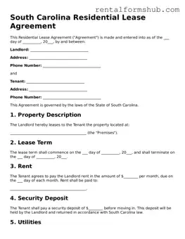 Official South Carolina Residential Lease Agreement Template