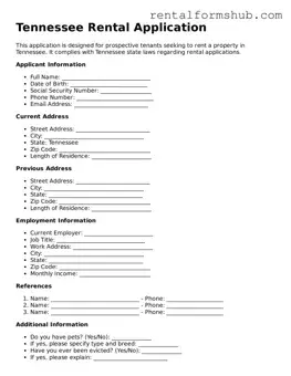 Official Tennessee Rental Application Template