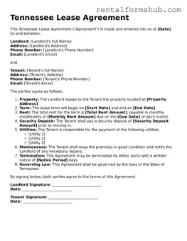 Official Tennessee Lease Agreement Template
