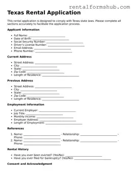 Official Texas Rental Application Template