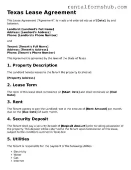 Official Texas Lease Agreement Template