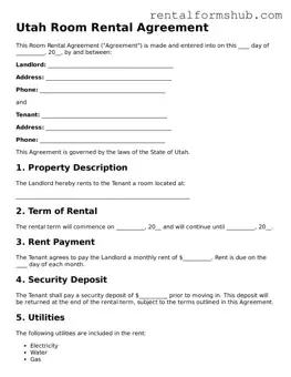 Official Utah Room Rental Agreement Template