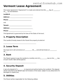 Official Vermont Lease Agreement Template