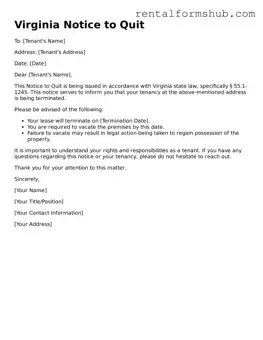 Official Virginia Notice to Quit Template