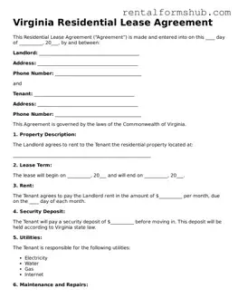 Official Virginia Residential Lease Agreement Template
