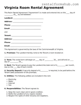 Official Virginia Room Rental Agreement Template