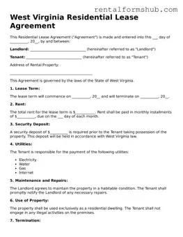 Official West Virginia Residential Lease Agreement Template