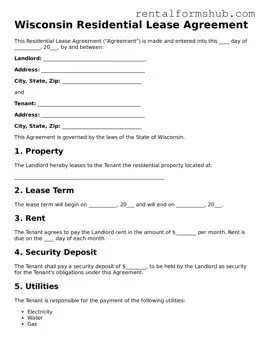 Official Wisconsin Residential Lease Agreement Template