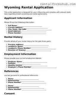 Official Wyoming Rental Application Template