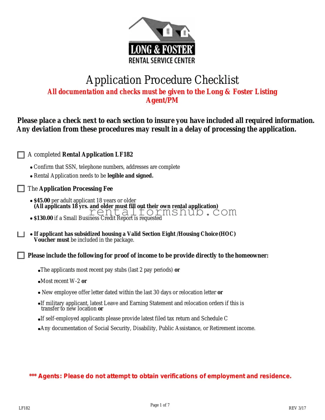 Fill Out a Valid Long And Foster Rental Application Form