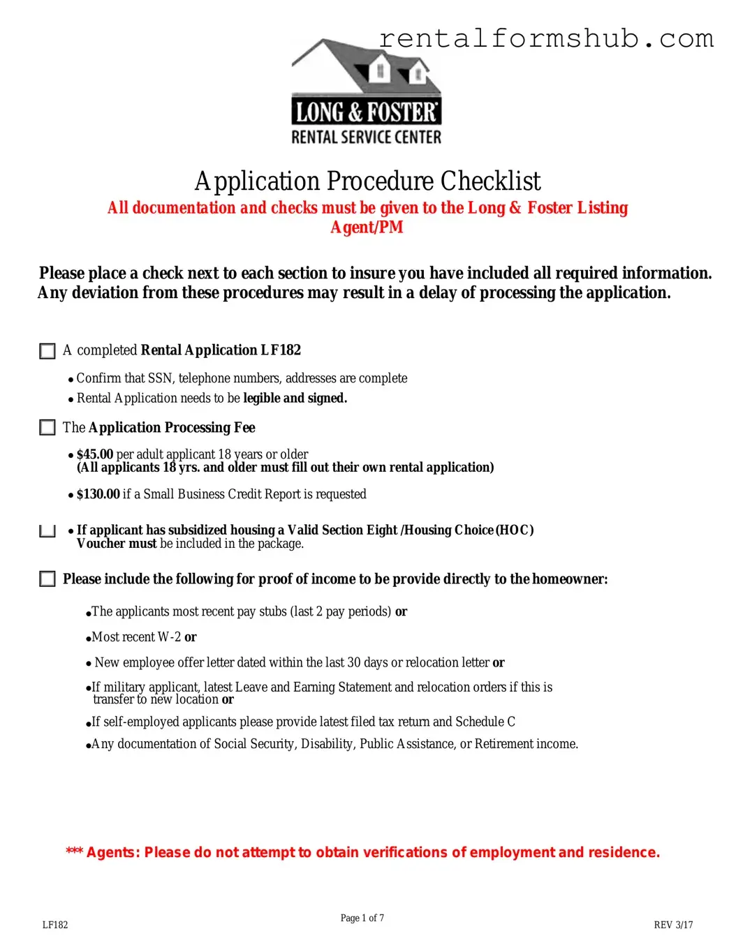 Fill Out a Valid Long And Foster Rental Application Form